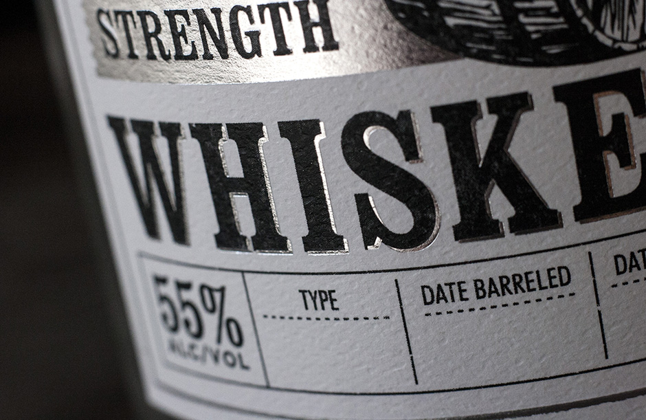 white whiskey label design